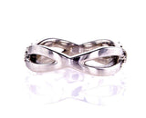 Women's 18k White Gold Natural Round Cut Diamonds Wedding Band 0.40 Ct G SI1