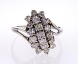Beautiful Estate Ring Certified 14k White Gold Round Brilliant Diamonds 2 CTW
