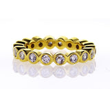 14K White Gold 1 CTW Infinity Bezel Set Round Cut Diamond Wedding Ring G-H SI1