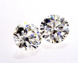 Yellow Gold Screw Back Natural Round Cut GIA Diamond Studs Earrings 2 CTW VVS1