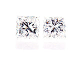 Princess Cut Natural Loose Diamonds GIA Certified MATCHED PAIR FOR EARRING 3/4CT
