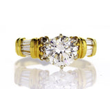 Engagement Ring GIA Certified Round Cut Diamond 100% Natural 1.75 CT K Color SI2