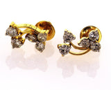 14k Yellow Gold Natural Round Cut Diamond Earrings 0.92 CTW G-H Color SI3
