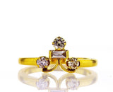 Natural Round Cut Diamond Engagement Ring 0.37 Carats G Color VS1 Clarity
