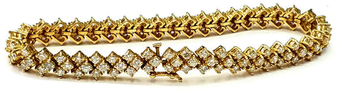 DIAMOND TENNIS BRACELET Classic 14K Yellow Gold 10 CT Natural Round Cut $18,000