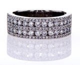 18k White Gold Natural Round Brilliant Diamond Band Ring 1.00 CTW F Color VVS2