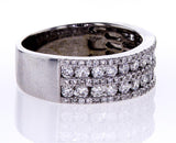 18k White Gold Natural Round Brilliant Diamond Band Ring 1.00 CTW F Color VVS2