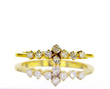 Natural Round Cut Diamond Engagement Ring 0.22 Carats F Color SI1 Clarity