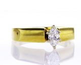 14k Yellow Gold Ring Marquise Cut Diamond Solitaire Engagement Ring F VS2
