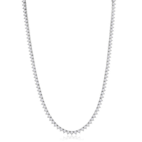 Graduated Diamond Tennis Necklace | 7 Diamond Pendant