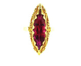 1920s Russian Filigree 7.02 TCW Ruby 18k Yellow Gold Ring
