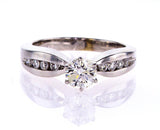 Natural Genuine Round Cut 14k White Gold Diamond Engagement Ring 0.86 CTW G I1