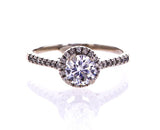 Natural Round Cut 14k White Gold Diamond Engagement Ring 1 CT F Color SI2