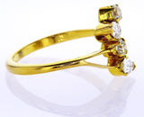 Diamond Ring Women's Estate 14K Yellow Gold Natural Pear and Round Cut 0.71 CTW