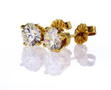Yellow Gold Push Back Natural Round Cut GIA Diamond Studs Earrings 1.41 CT VVS2