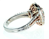 GIA Certified Rare Natural Fancy Green Pear Cut 18k Gold Diamond Ring 3.40 CTW