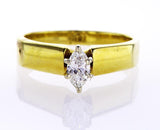 14k Yellow Gold Ring Marquise Cut Diamond Solitaire Engagement Ring F VS2