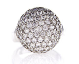 Cocktail Diamonds Ring14k White Gold Round Brilliant  3.50 CTW F-G Color VS2