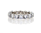 Stainless Steel Natural Round Cut Cubic Zirconia Ring Eternity Band 1.50 CTW