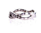 Women's 18k White Gold Natural Round Cut Diamonds Wedding Band 0.40 Ct G SI1