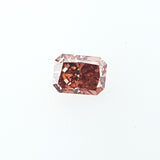 GIA Certified Natural Radiant Cut Rare Fancy Deep Orangy Pink Diamond 0.57 Ct