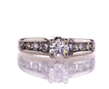 14k White Gold Natural Round Cut Diamond Engagement Ring G-H Color 0.75 Carats