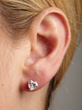 4/5 ct Heart Cut Diamond Stud Earrings 14K White Gold with Screw Backs/Post Back