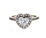 GIA Certified Heart Cut Natural Diamond Engagement Ring 1.37 Ct G Color SI2