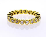 Diamond Ring 14K White Gold 3/4 CTW Infinity Bezel Set Round Cut Band G-H SI1
