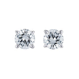 14k White Gold Push Back Natural Round Cut Diamond Studs Earrings 0.22 CTW 3MM