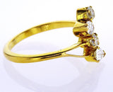 Women's Estate 14K Yellow Gold Natural Pear and Round Cut Diamond Ring 0.71 CTW