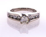 14k White Gold Natural Round Cut Diamond Engagement Ring G-H Color 0.75 Carats