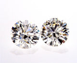 Yellow Gold Screw Back Natural Round Cut GIA Diamond Studs Earrings 2 CTW VVS1