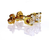 Yellow Gold Push Back Natural Round Cut GIA Diamond Studs Earrings 1.41 CT VVS2