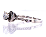 Natural Round Cut 14k White Gold Diamond Engagement Ring 1 CT F Color SI2
