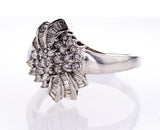 Beautiful Estate Ring Certified 14k White Gold Round Brilliant Diamonds 3.50 CTW