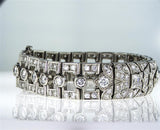 Rare Vintage Platinum Art Deco Diamond and Emerald Antique Bracelet 8.50 CT