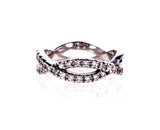 Women's 18k White Gold Natural Round Cut Diamonds Wedding Band 0.40 Ct G SI1
