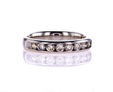 Women's 14k White Gold Natural Round Cut Diamonds Wedding Band 0.77 Ct G-H VS