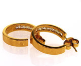 Hoop Diamond Earrings14k Yellow Gold Round Cut Natural 1.26 CTW G-H Color VS2