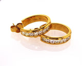 Hoop Diamond Earrings14k Yellow Gold Round Cut Natural 1.26 CTW G-H Color VS2