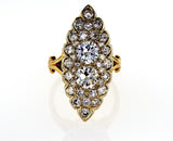 Vintage Estate Diamond Ring 14k Yellow Gold Unique Design 2.50 CTW G VS1