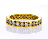 Diamond Band Ring 14k Yellow Gold Natural Round Brilliant 1.10 CTW G Color SI1