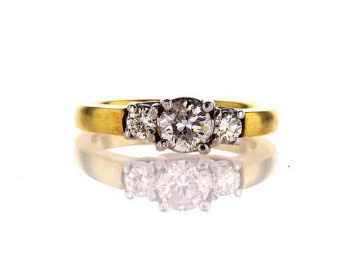 Engagement Ring Natural Round Cut Diamond  0.94 Carats F Color SI1 Clarity