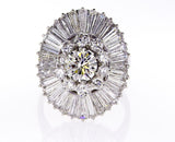 GIA Certified 14k White Gold Natural Round Diamond Engagement Ring 5.06 CTW