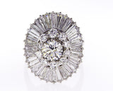 GIA Certified 14k White Gold Natural Round Diamond Engagement Ring 5.06 CTW
