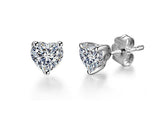 3/4 ct Heart Cut Diamond Stud Earrings 14K White Gold with Screw Backs/Post Back