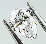 GIA Certified Natural Pear Cut Loose Diamond 0.71 Carats D Color SI1 Clarity