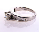 14k White Gold Natural Round Cut Diamond Engagement Ring G-H Color 0.75 Carats