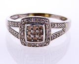 Natural Round Cut Diamond Engagement Ring 0.70 Carats Brown and White Diamonds